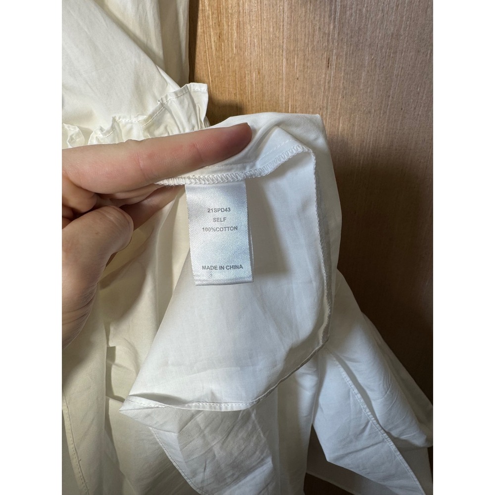 Hunter Bell New York White Cotton Merritt $345 Tiered Ruffle Mini Dress Size M - Picture 4 of 5